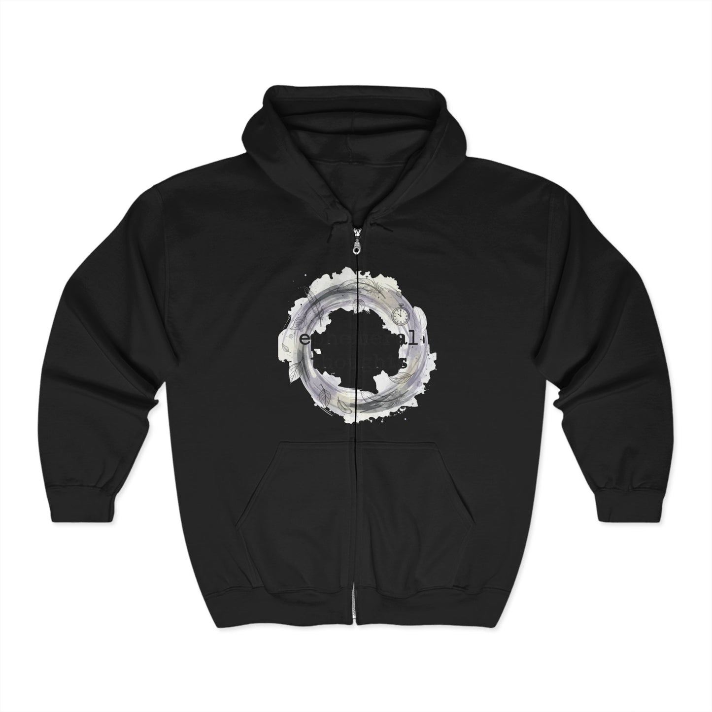 Full Zip Hooded Sweatshirt - Ephemeral Thoughts