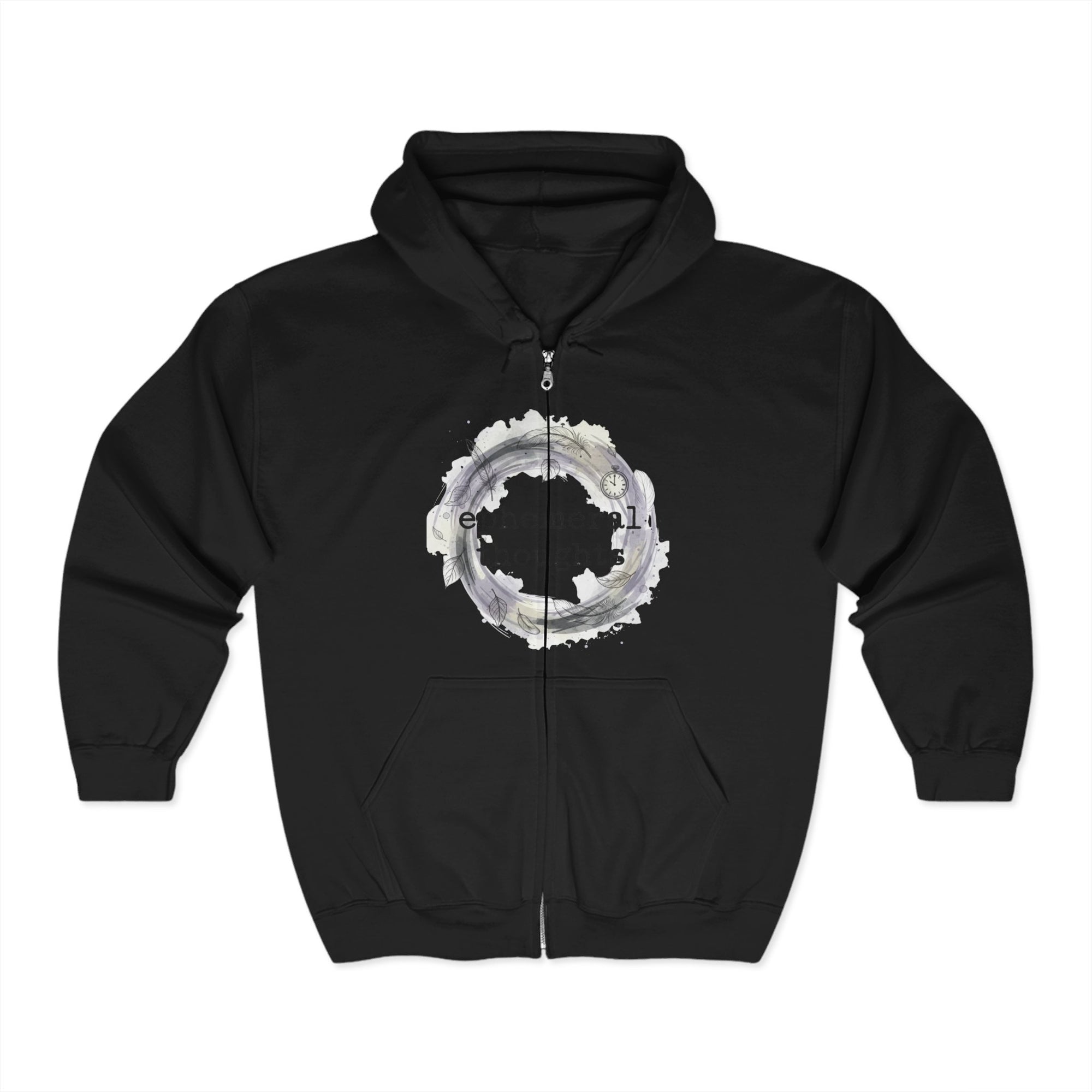 Full Zip Hooded Sweatshirt - Ephemeral Thoughts