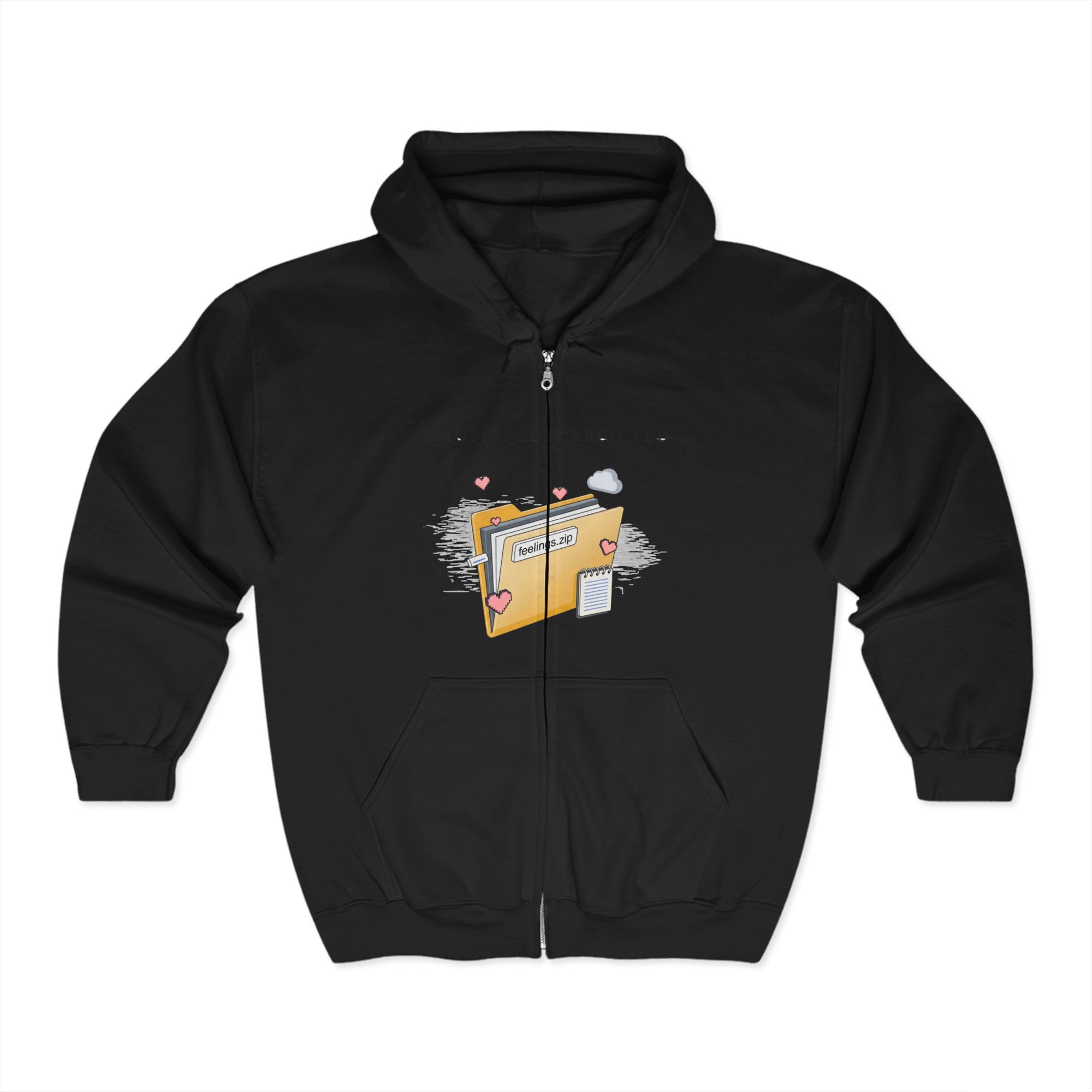 Full Zip Hooded Sweatshirt - Emotionally Archived