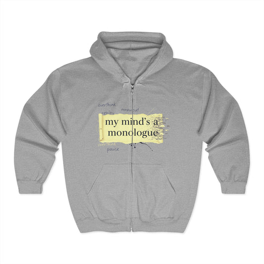 Full Zip Hooded Sweatshirt - Monologue Mind