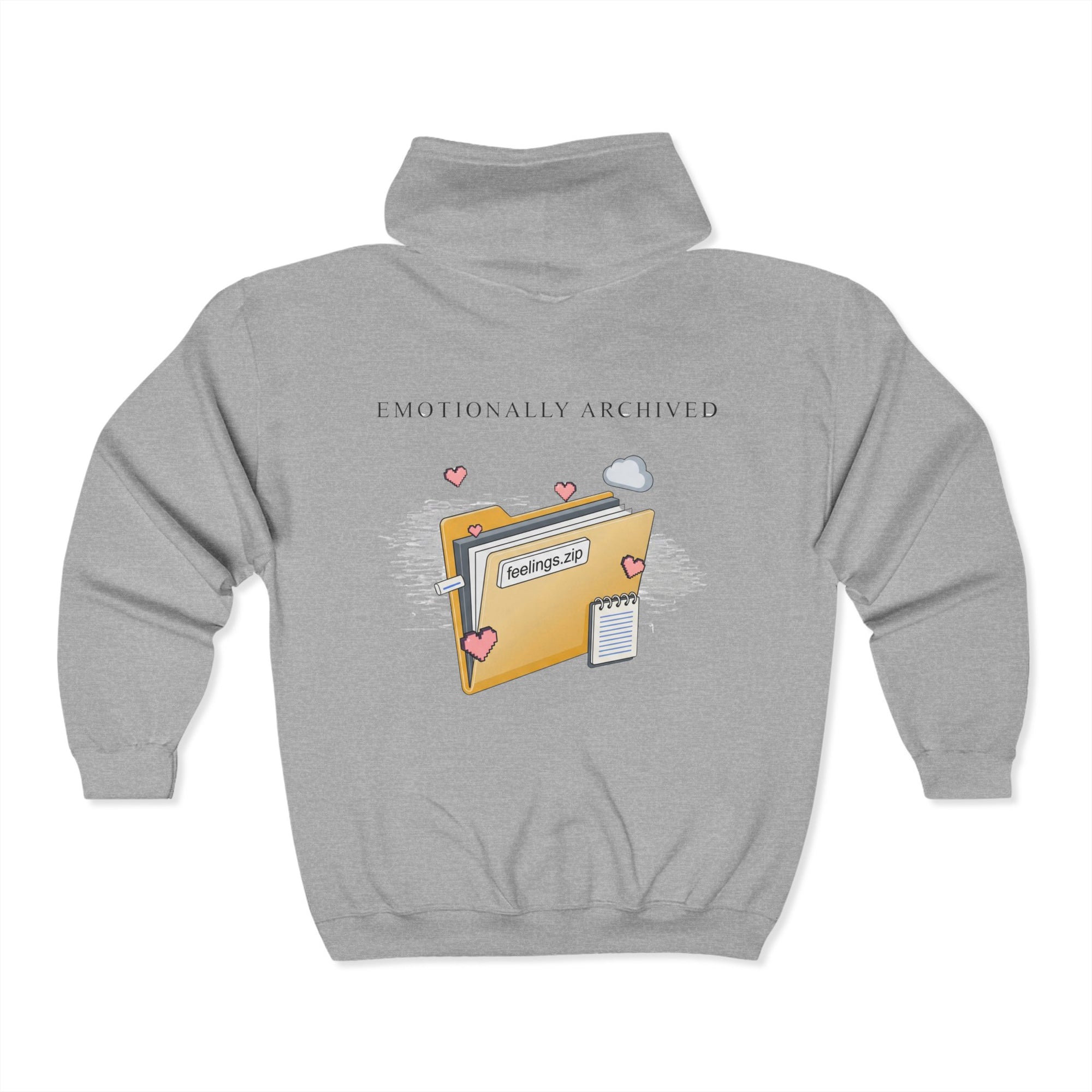 Full Zip Hooded Sweatshirt - Emotionally Archived