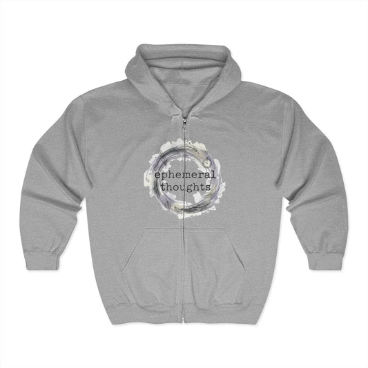 Full Zip Hooded Sweatshirt - Ephemeral Thoughts