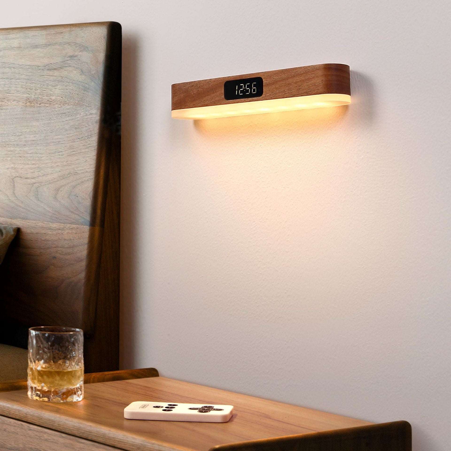 Remote-Controlled Solid Wood Clock Light